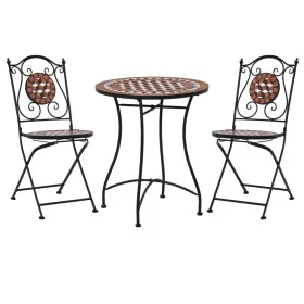 3-teiliger Bistrotisch und Stühle mit Terrakotta-Keramik-Mosaik von vidaXL, Gartensets - Ref: Foro24-279689, Preis: 228,00 €,...