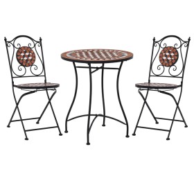 Bistro table and chairs 3-piece set with terracotta ceramic mosaic. by vidaXL, Garden sets - Ref: Foro24-279689, Price: 233,0...
