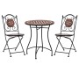 3-teiliger Bistrotisch und Stühle mit Terrakotta-Keramik-Mosaik von vidaXL, Gartensets - Ref: Foro24-279689, Preis: 233,22 €,...