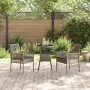 Conjunto de Comedor de Jardín 3 pcs Gris Poliratán