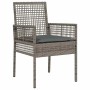 Conjunto de Comedor de Jardín 3 pcs Gris Poliratán