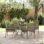 Conjunto de Comedor de Jardín 5 pcs Gris Poliratán