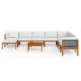 9-piece garden furniture set with cream cushions made of solid acacia wood. by vidaXL, Garden sets - Ref: Foro24-3057896, Pri...