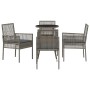 Conjunto de Comedor de Jardín 5 pcs Gris Poliratán