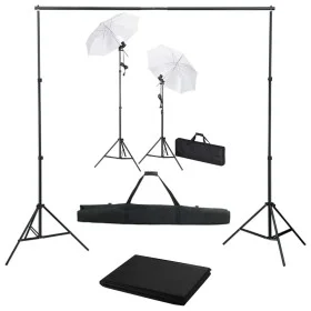 Photo studio kit with backdrop, lamps and umbrella by vidaXL, Flashes and studio lighting - Ref: Foro24-3055088, Price: 142,9...