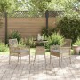 Conjunto de Comedor de Jardín 3 pcs Beige Poliratán