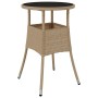 Conjunto de Comedor de Jardín 3 pcs Beige Poliratán
