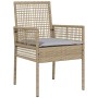 Conjunto de Comedor de Jardín 5 pcs Beige Poliratán