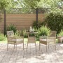 Conjunto de Comedor de Jardín 3 pcs Beige Poliratán