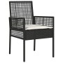 Conjunto de Comedor de Jardín 3 pcs Negro Poliratán
