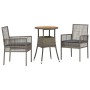 Conjunto de Comedor de Jardín 3 pcs Gris Poliratán