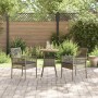 Conjunto de Comedor de Jardín 3 pcs Gris Poliratán