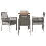 Conjunto de Comedor de Jardín 5 pcs Gris Poliratán