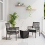 Juego Bistro de Jardín 3 pcs Negro Poliratán
