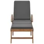 Sun loungers with cushion 2 pcs solid dark gray teak wood by vidaXL, Loungers - Ref: Foro24-3054634, Price: 589,88 €, Discoun...