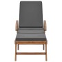 Tumbonas con cojín 2 uds madera maciza de teca gris oscuro de vidaXL, Tumbonas - Ref: Foro24-3054634, Precio: 578,48 €, Descu...