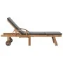 Sun loungers with cushion 2 pcs solid dark gray teak wood by vidaXL, Loungers - Ref: Foro24-3054634, Price: 589,88 €, Discoun...
