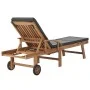Sun loungers with cushion 2 pcs solid dark gray teak wood by vidaXL, Loungers - Ref: Foro24-3054634, Price: 589,88 €, Discoun...