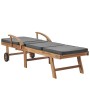 Sonnenliegen mit Kissen, 2 Stück, massives dunkelgraues Teakholz von vidaXL, Liegen - Ref: Foro24-3054634, Preis: 578,55 €, R...