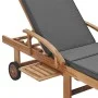 Sun loungers with cushion 2 pcs solid dark gray teak wood by vidaXL, Loungers - Ref: Foro24-3054634, Price: 589,88 €, Discoun...