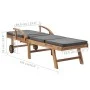 Sun loungers with cushion 2 pcs solid dark gray teak wood by vidaXL, Loungers - Ref: Foro24-3054634, Price: 589,88 €, Discoun...