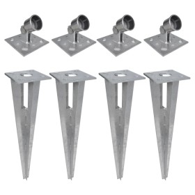 Pole stakes pins 4 units steel by vidaXL, fence posts - Ref: Foro24-3057511, Price: 61,82 €, Discount: %