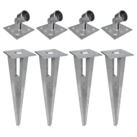 Pole stakes pins 4 units steel by vidaXL, fence posts - Ref: Foro24-3057511, Price: 58,39 €, Discount: %