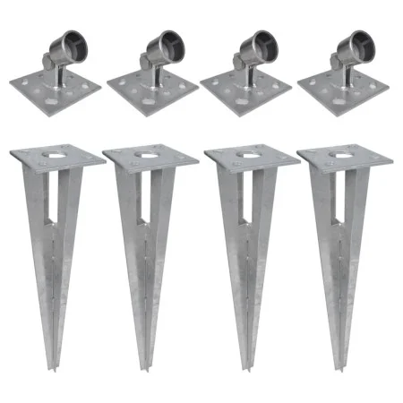Clavijas de postes puntales 4 unidades acero de vidaXL, Postes de cerca - Ref: Foro24-3057511, Precio: 61,82 €, Descuento: %