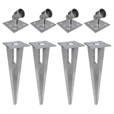 Pole stakes pins 4 units steel by vidaXL, fence posts - Ref: Foro24-3057511, Price: 61,82 €, Discount: %