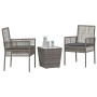 Juego Bistro de Jardín 3 pcs Gris Poliratán