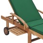 Solid teak wood sun loungers with 2 green cushions by vidaXL, Loungers - Ref: Foro24-3054635, Price: 485,67 €, Discount: %