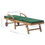 Solid teak wood sun loungers with 2 green cushions by vidaXL, Loungers - Ref: Foro24-3054635, Price: 485,67 €, Discount: %