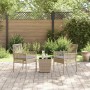 Juego Bistro de Jardín 3 pcs Beige Poliratán