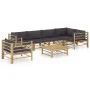 7-teiliges Gartenmöbel-Set aus Bambus mit dunkelgrauen Kissen von vidaXL, Gartensets - Ref: Foro24-3058248, Preis: 747,30 €, ...