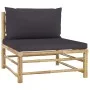 7-teiliges Gartenmöbel-Set aus Bambus mit dunkelgrauen Kissen von vidaXL, Gartensets - Ref: Foro24-3058248, Preis: 747,30 €, ...