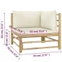 Gartenmöbel-Set 4-teilig aus Bambus und cremeweißen Kissen von vidaXL, Gartensets - Ref: Foro24-3058205, Preis: 462,86 €, Rab...