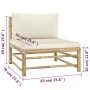 Gartenmöbel-Set 4-teilig aus Bambus und cremeweißen Kissen von vidaXL, Gartensets - Ref: Foro24-3058205, Preis: 462,86 €, Rab...