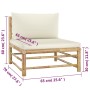 Gartenmöbel-Set 4-teilig aus Bambus und cremeweißen Kissen von vidaXL, Gartensets - Ref: Foro24-3058205, Preis: 486,19 €, Rab...