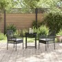 Juego Bistro de Jardín 3 pcs Negro Poliratán