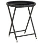 Juego Bistro de Jardín 3 pcs Negro Poliratán
