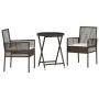Juego Bistro de Jardín 3 pcs Marrón Poliratán