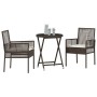 Juego Bistro de Jardín 3 pcs Marrón Poliratán