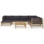 8-piece bamboo garden furniture set with dark gray cushions by vidaXL, Garden sets - Ref: Foro24-3058220, Price: 836,75 €, Di...