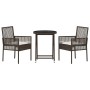 Juego Bistro de Jardín 3 pcs Marrón Poliratán