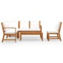 Garden furniture 5 pcs cream cushions solid acacia wood by vidaXL, Garden sets - Ref: Foro24-3057770, Price: 592,37 €, Discou...