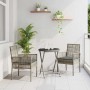 Juego Bistro de Jardín 3 pcs Gris Poliratán