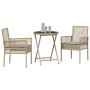 Juego Bistro de Jardín 3 pcs Beige Poliratán