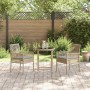 Juego Bistro de Jardín 3 pcs Beige Poliratán