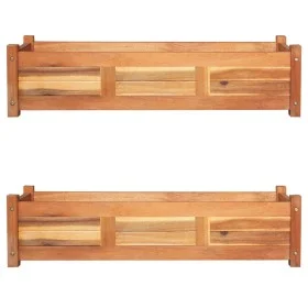Arriates elevados de jardín 2 pzas madera acacia 100x30x25 cm de vidaXL, Maceteros y jardineras - Ref: Foro24-3057522, Precio...