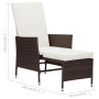 3-teiliges Gartenmöbel-Set und braune synthetische Rattankissen von vidaXL, Gartensets - Ref: Foro24-3059372, Preis: 305,34 €...